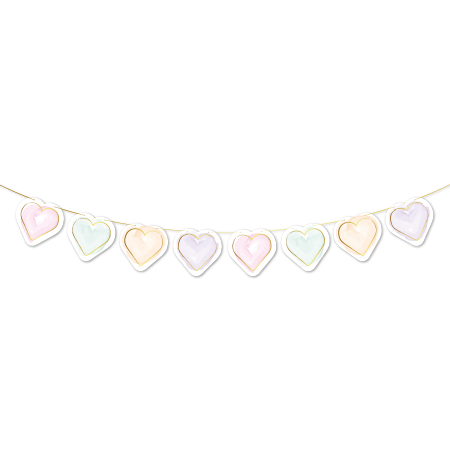 Watercolours Hearts Paper Garland, 2m