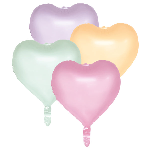 Watercolours Hearts 4 Foil Balloons (46 cm)