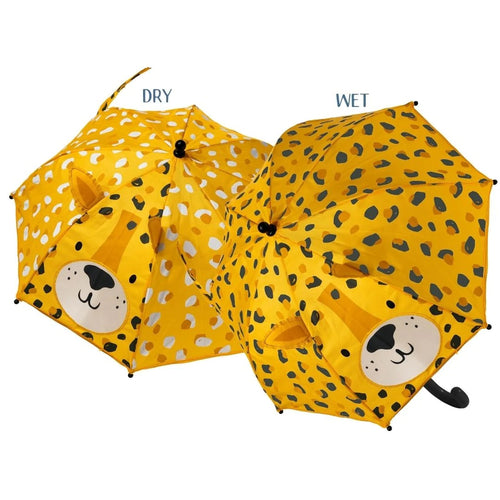 Children's Colour Changing 3D Leopard Umbrella - Anilas UK