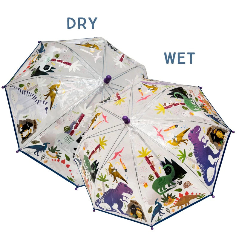 Children's Transparent Colour Changing Dinosaur Umbrella - Anilas UK