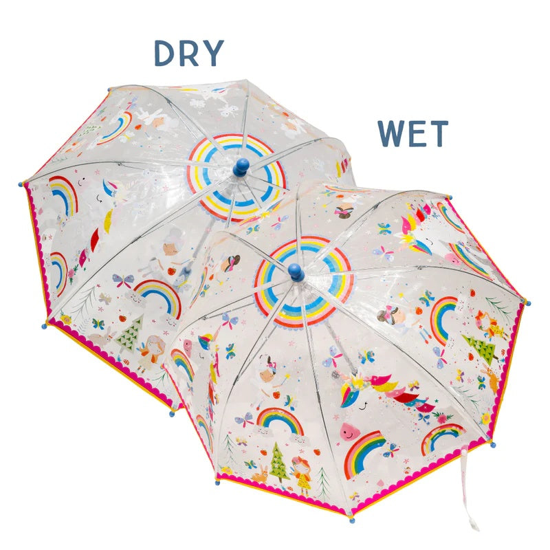 Children's Transparent Colour Changing Rainbow Fairy Umbrella - Anilas UK