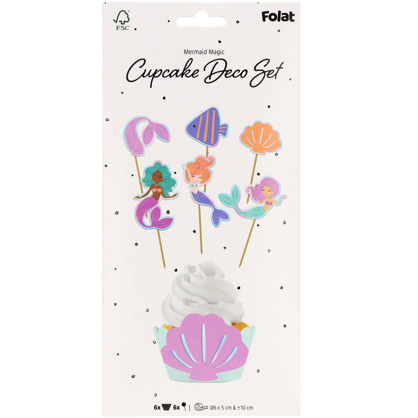 Cupcake Deco Set - Mermaid Magic (6 sets) - Anilas UK