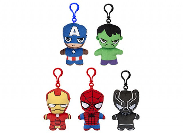 Marvel Avengers 15cm Plush Bag Clips, 5 Assorted Designs - Anilas UK