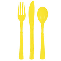 18pc Assorted Neon Yellow Cutlery - Anilas UK