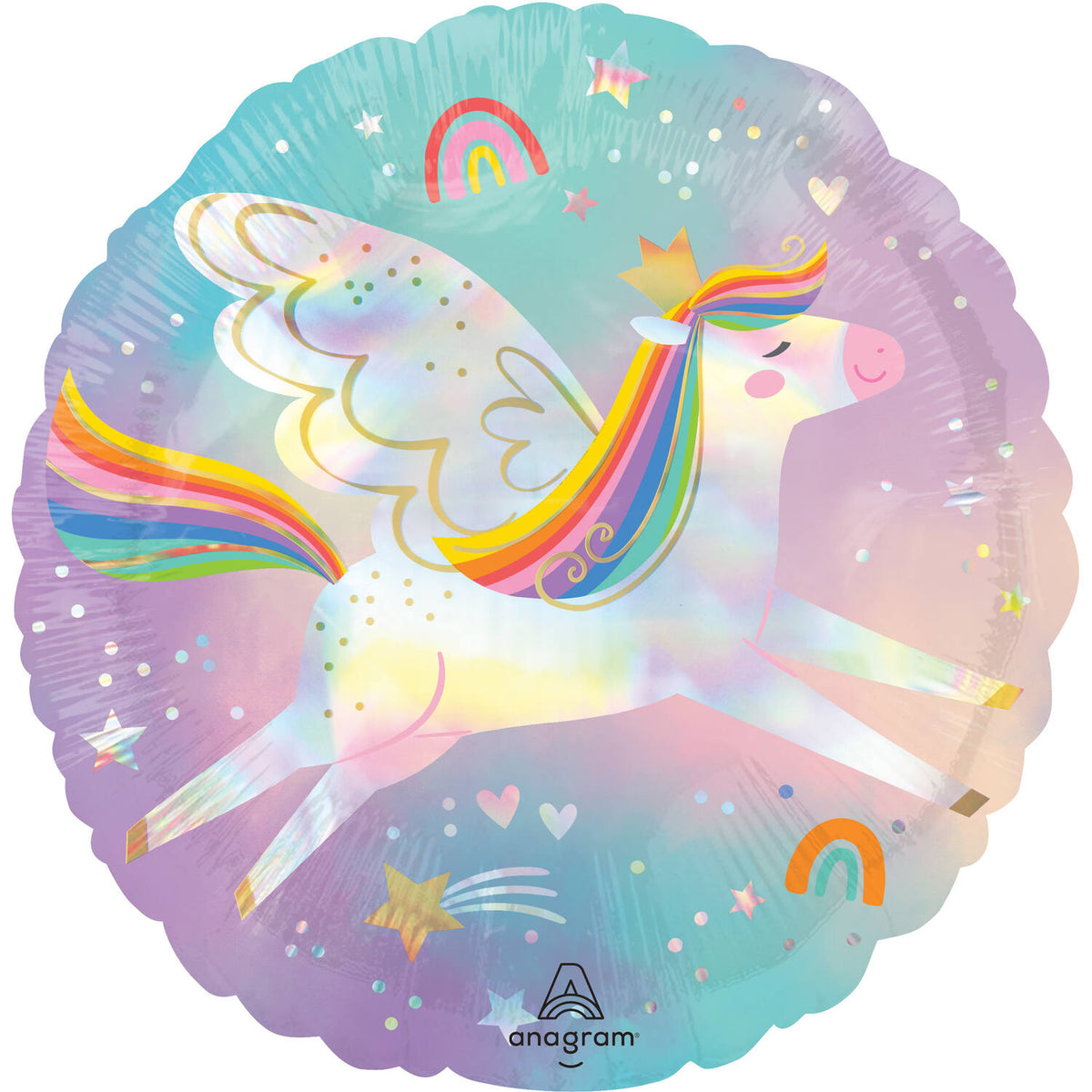 Pegasus - Holographic Foil Balloon 45 cm - Anilas UK
