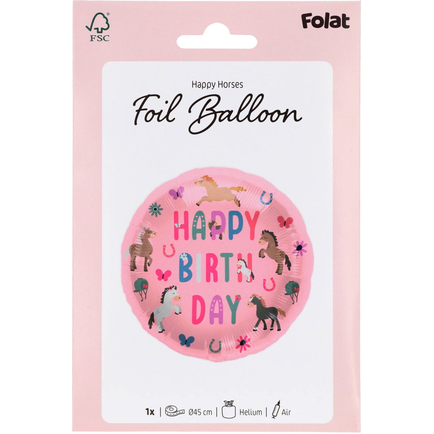 Happy Horse Foil Birthday Party Balloon -  (45 cm) - Anilas UK