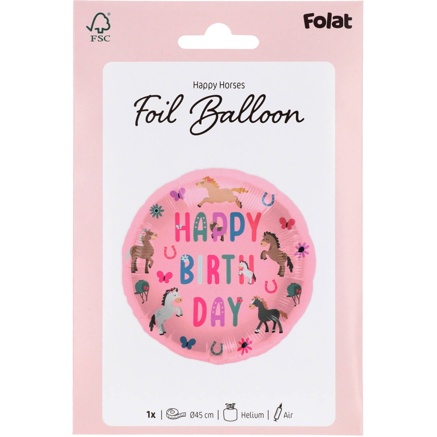Happy Horse Foil Birthday Party Balloon -  (45 cm) - Anilas UK