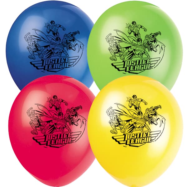 Justice League Latex Balloons (Pack of 8) - Anilas UK