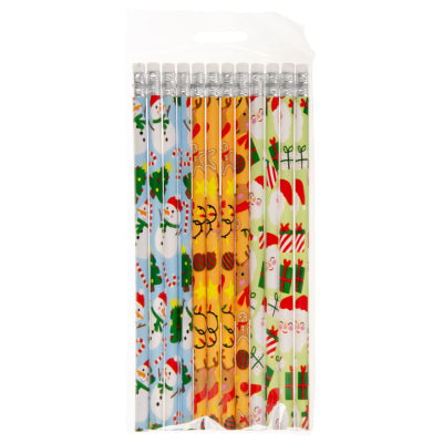 Christmas Pencils with Erasers (Set of 12) - Anilas UK