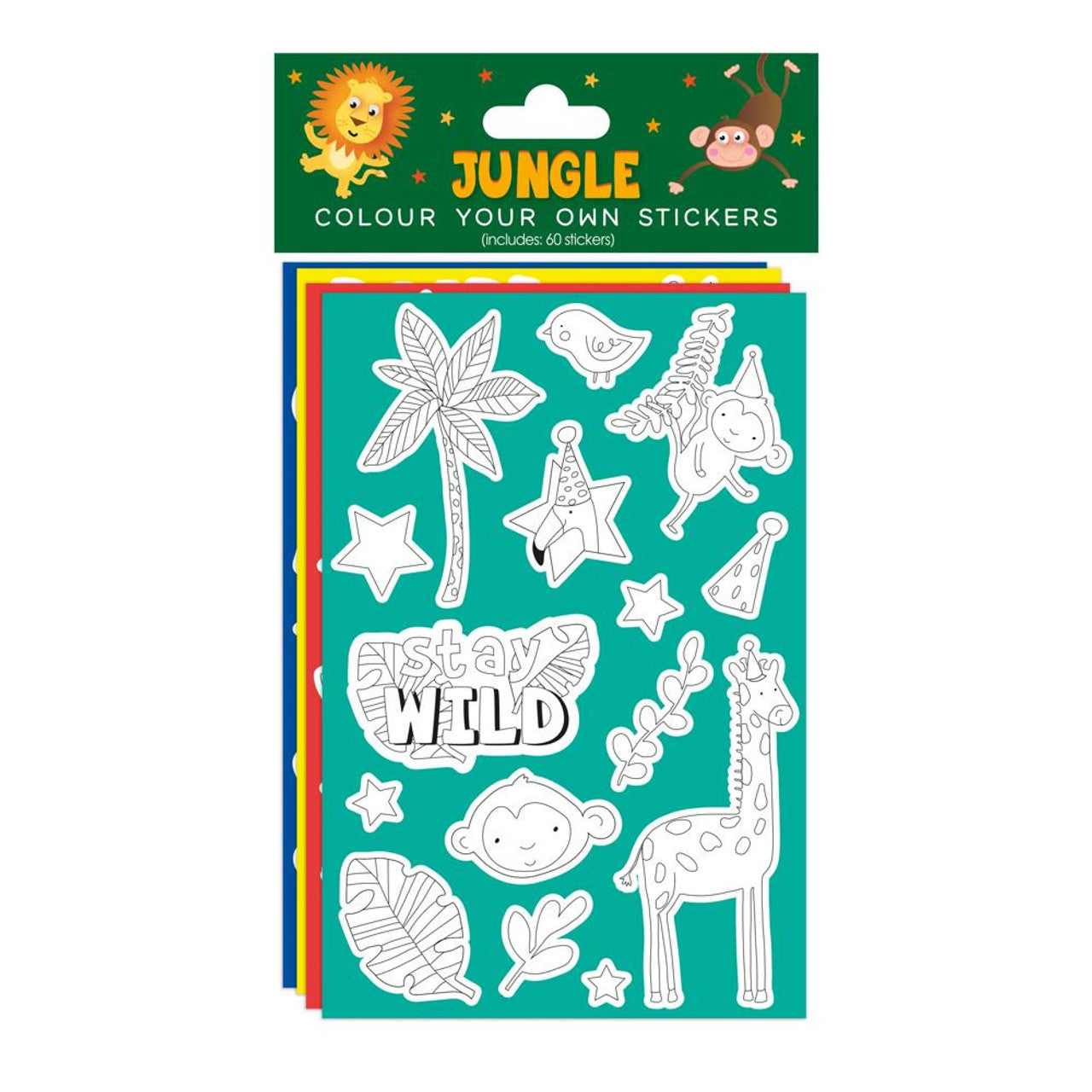 Jungle Colour Your Own Stickers, 60 Stickers, Ages 3+ (Copy) - Anilas UK