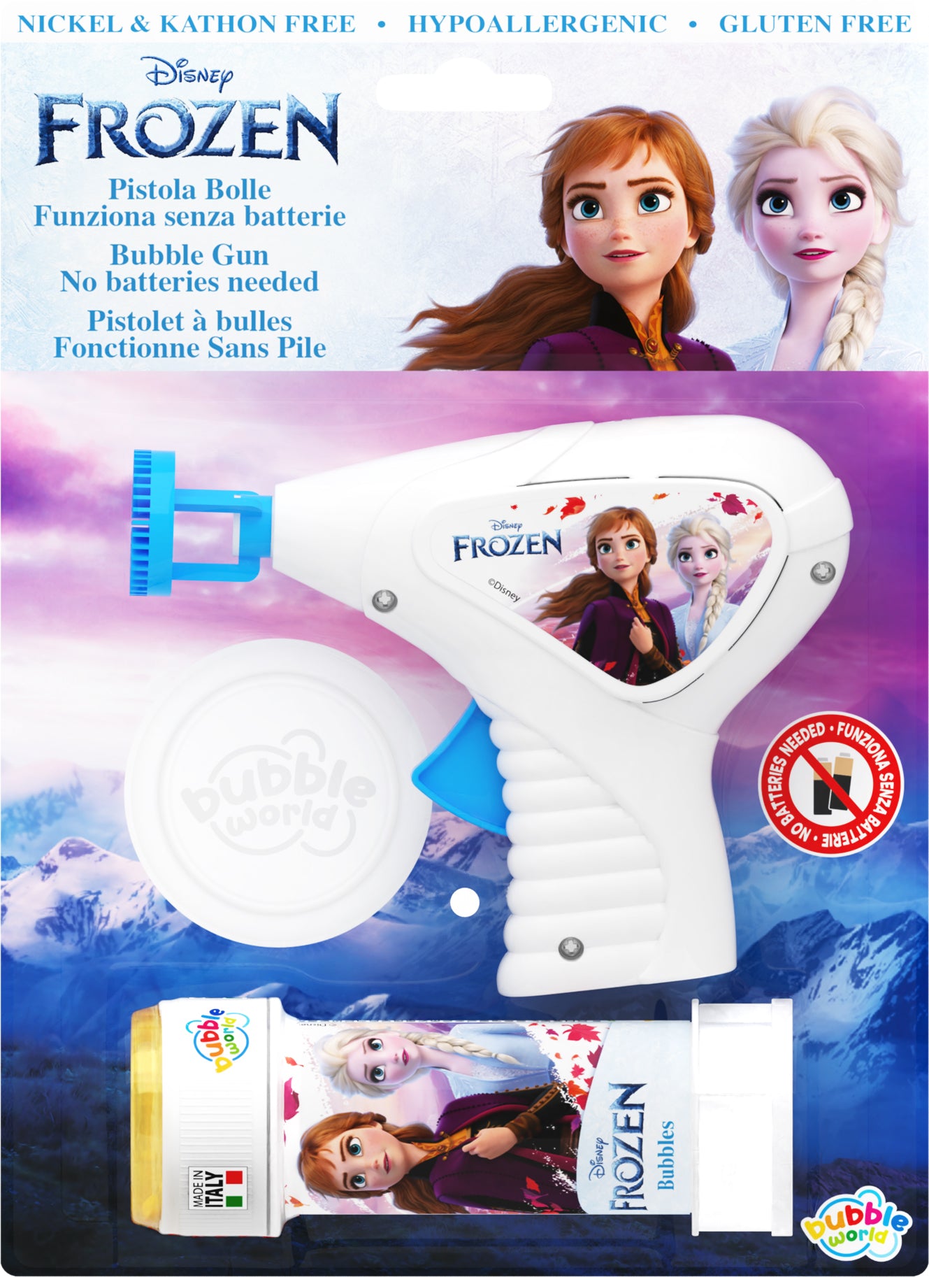Disney Frozen Bubble Gun with 60ml Bubble Tub - Anilas UK