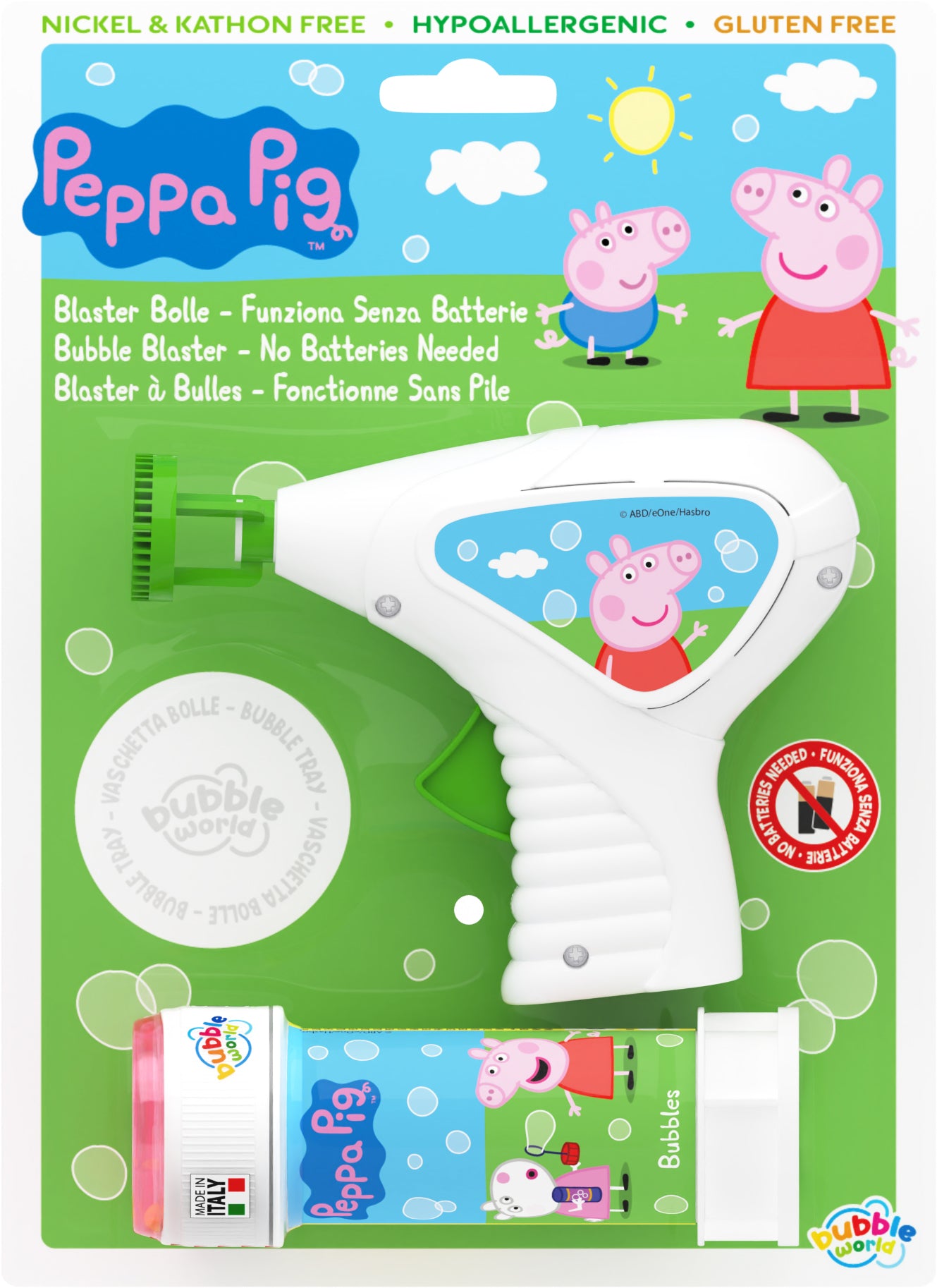 Peppa Pig Bubble Gun with 60ml Bubble Tub - Anilas UK