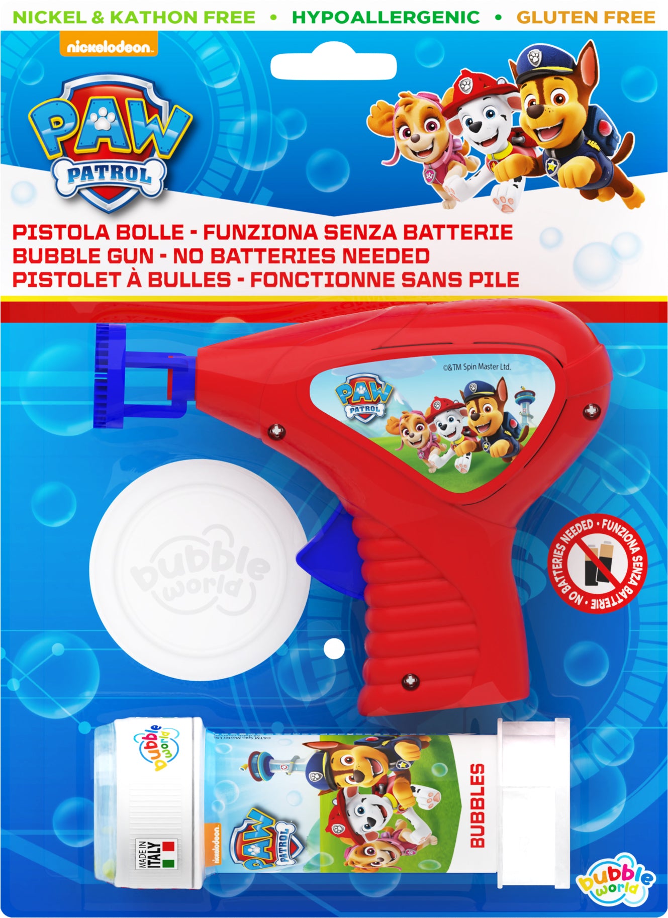 Paw Patrol Bubble Gun with 60ml Bubble Tub - Anilas UK