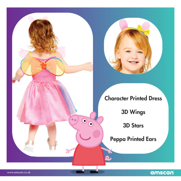 Peppa Pig Rainbow Dressing Up Set With Wings and Headband, - Anilas UK