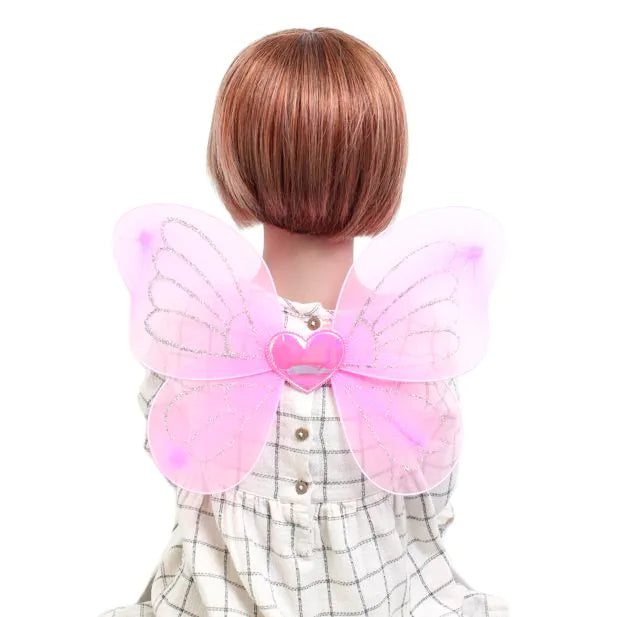 Small Sparkly Pink Fairy Wings 32 x 26cm - Anilas UK