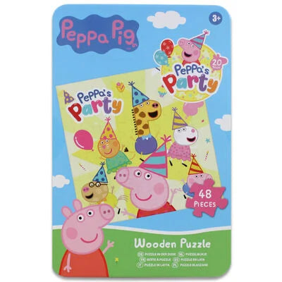 Peppa Pig's 48 Piece Wooden Puzzle Tin - Anilas UK