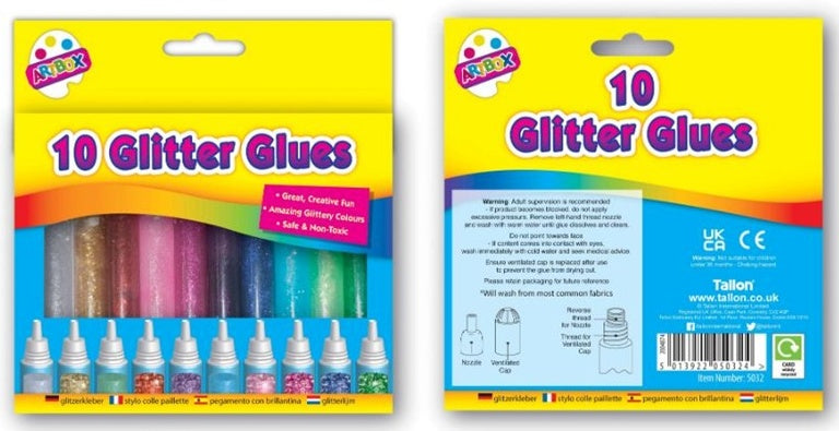 Glitter Glues (Pack of 10) - Anilas UK