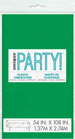 Emerald Green Plastic Table Cover (137x274 cm) - Anilas UK
