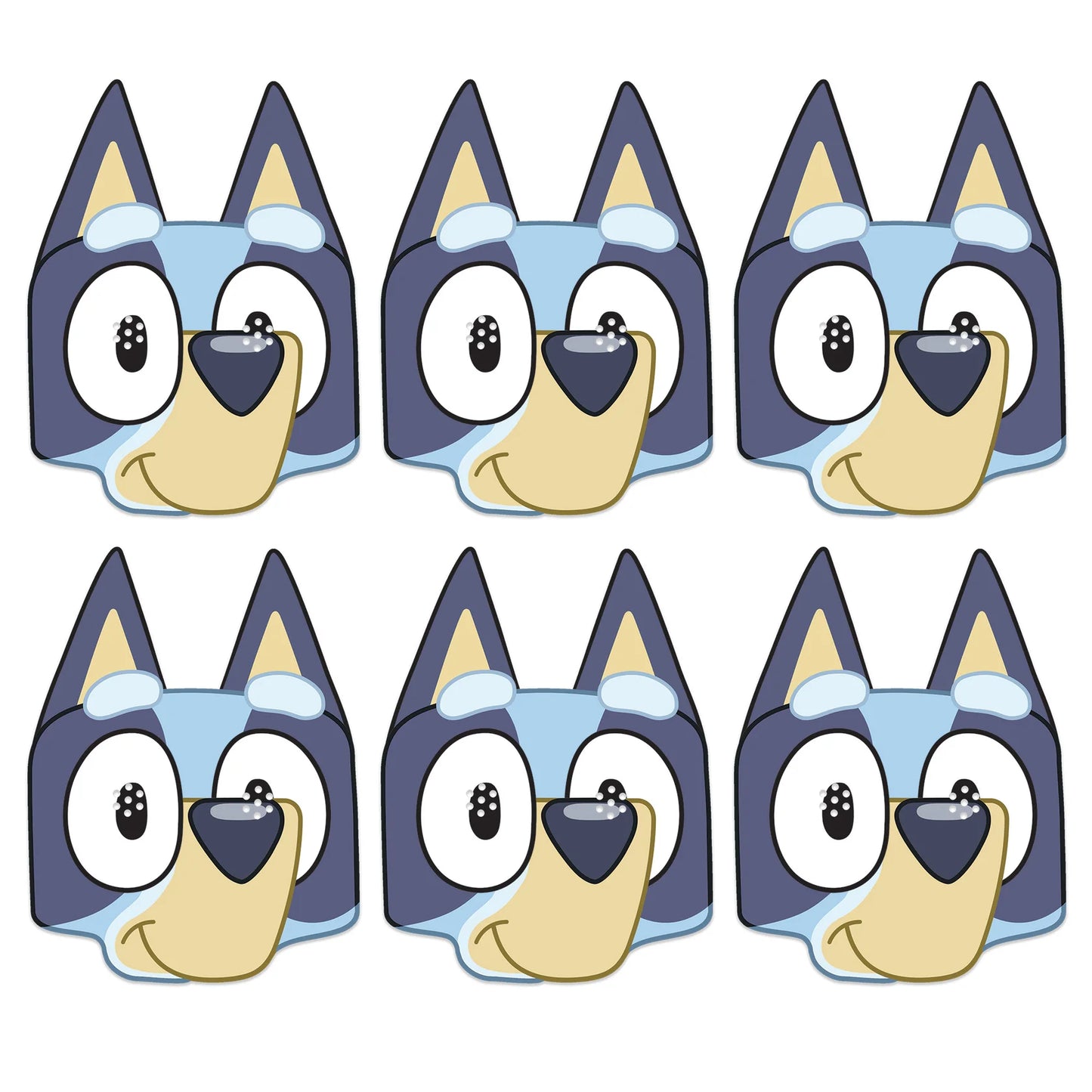 Bluey Party Masks (pack of 6) - Anilas UK