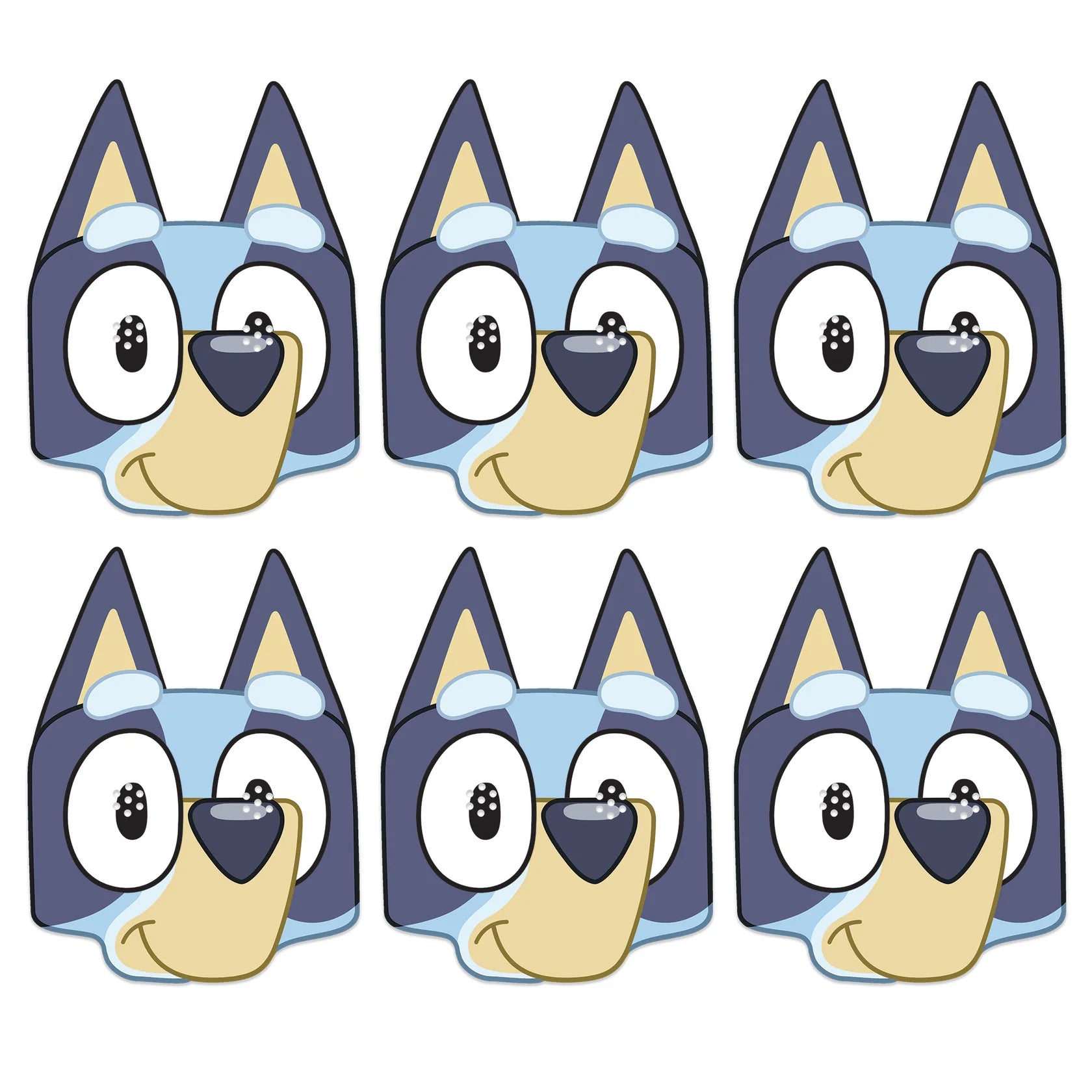 Bluey Party Masks (pack of 6) - Anilas UK
