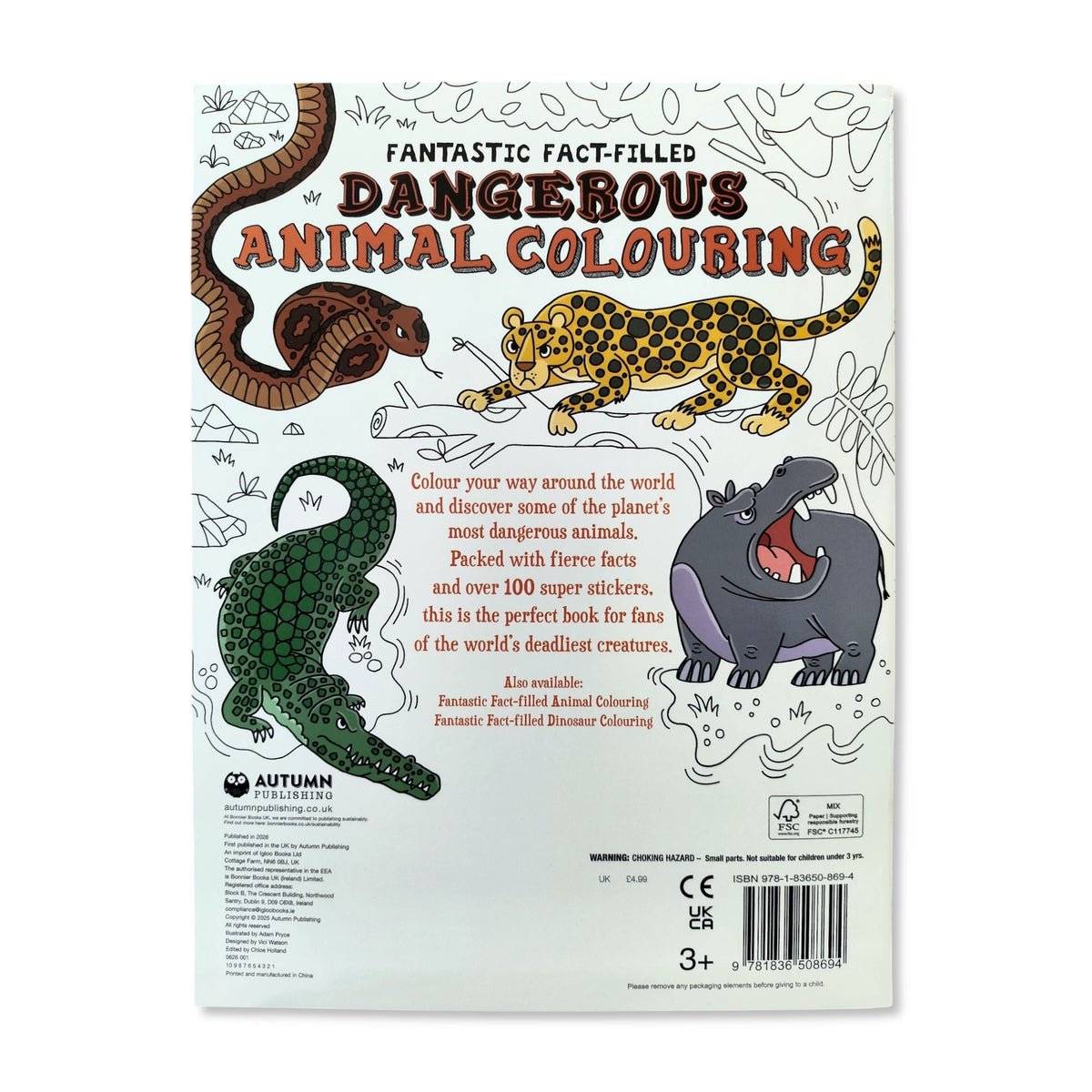 Dangerous Animal Colouring Book With Stickers - Anilas UK