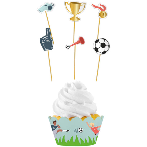 Cupcake Deco Set - Fantastic Football (6 sets) - Anilas UK