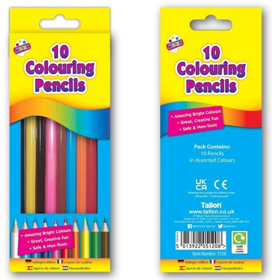 10 Full Size Assorted Colouring Pencils - Anilas UK