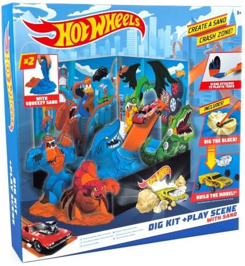 Hot Wheels Dig Kit + Play Scene with Sand - Anilas UK