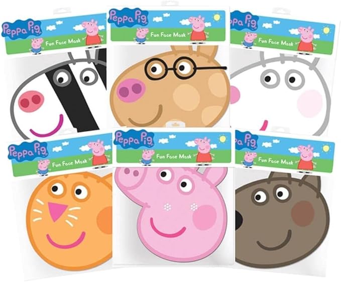 Peppa Pig Party Masks (pack of 6) - Anilas UK