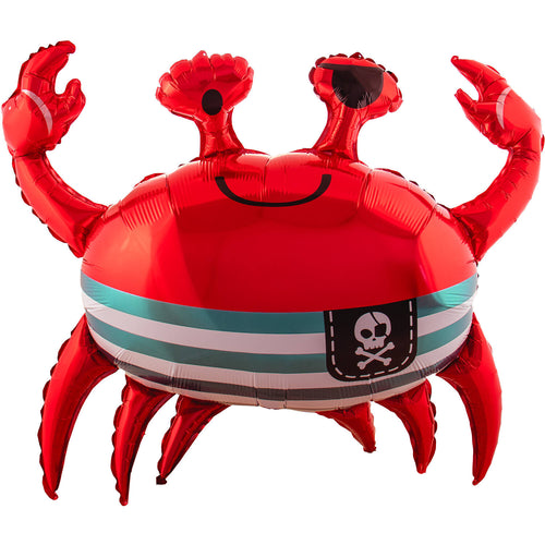 Crab Shaped Foil Birthday Party Balloon (93x75 cm) - Anilas UK