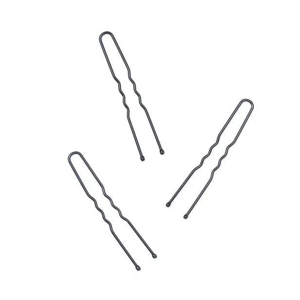 Black Waved Hair Pins - 50mm (Pack of 36) - Anilas UK