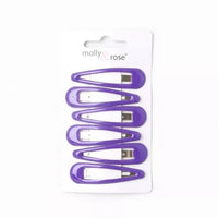 
              6 Purple Hair Bendies Snap Clips Sleepies Hair Accessories -5cm
            