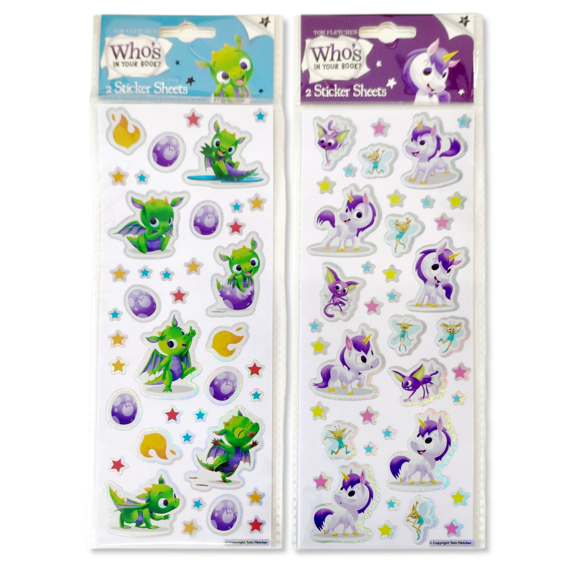 Tom Fletcher Who's In Your Book - 2 Glitter Sicker Sheets - Anilas UK