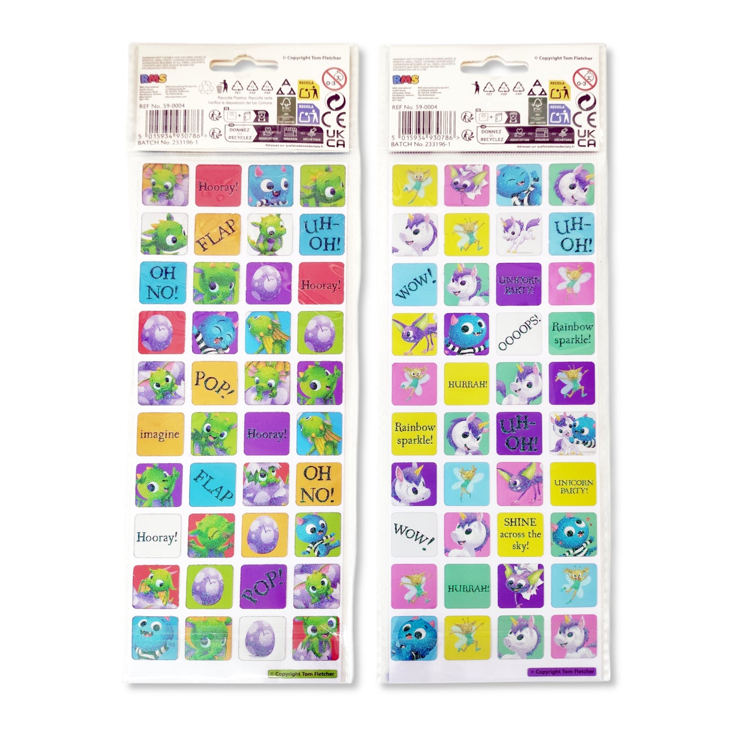Tom Fletcher Who's In Your Book - 2 Glitter Sicker Sheets - Anilas UK