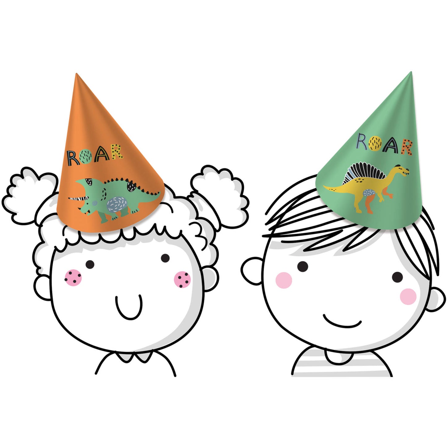 Party Hats - Dino Roars (6 pieces) - Anilas UK