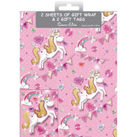 Unicorn wrapping paper and gift tags