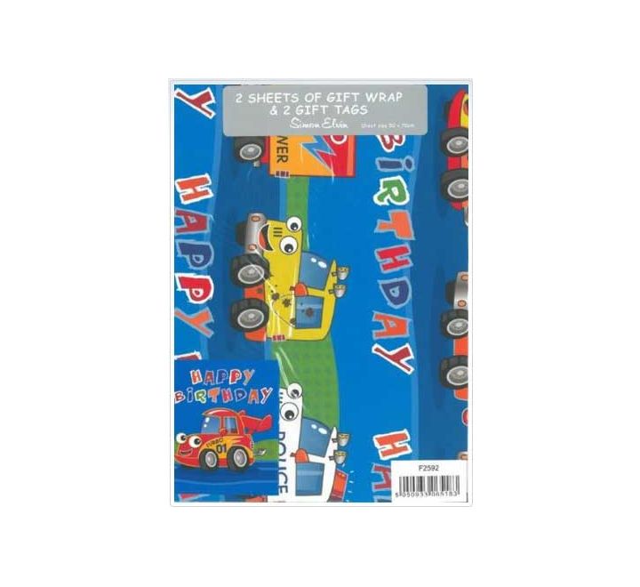 Car wrapping paper and gift tags