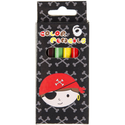 Set of 6 Pirate Mini Colouring Pencils - Anilas UK