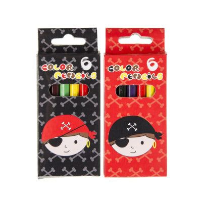 Set of 6 Pirate Mini Colouring Pencils - Anilas UK
