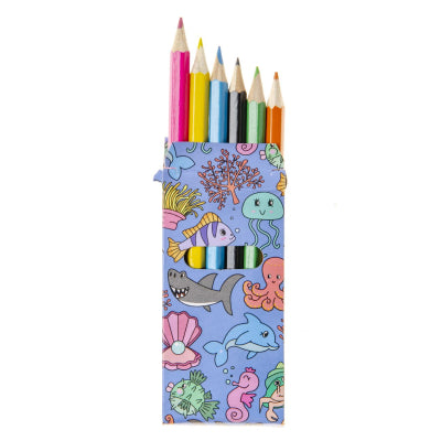 Set of 6 Sea Life Mini Colouring Pencils - Anilas UK