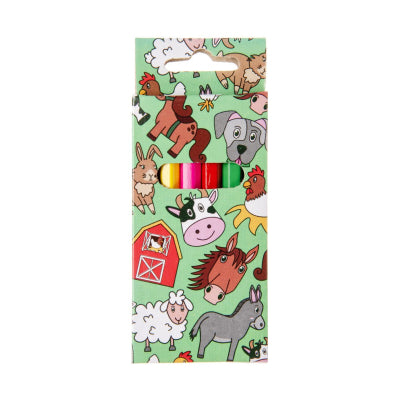 Set of 6 Farm Mini Colouring Pencils - Anilas UK