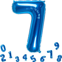 Age 7 Blue Birthday Party Balloon - Anilas UK