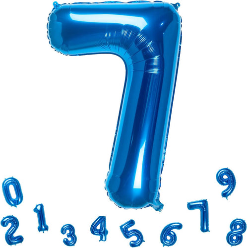 Age 7 Blue Birthday Party Balloon - Anilas UK
