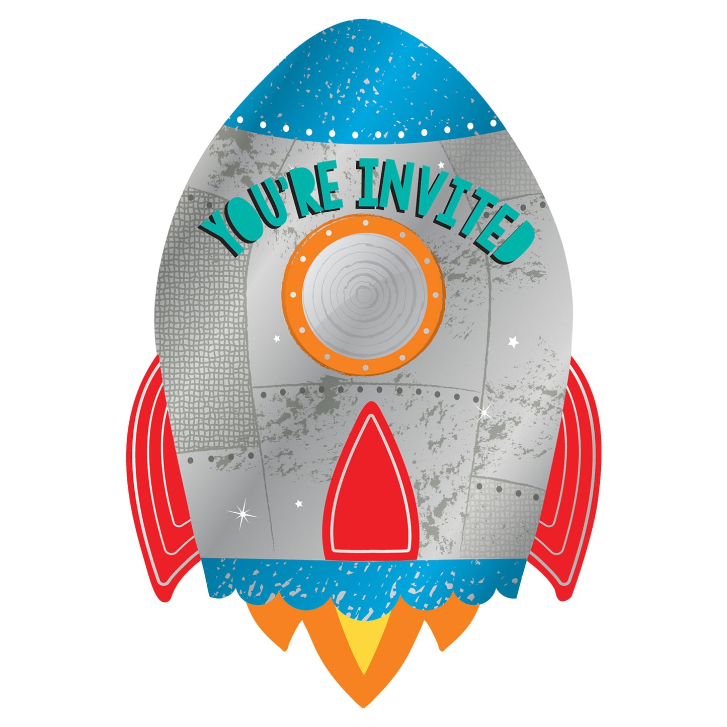 Space Blast Off Birthday Postcard Invitations with Stickers - Anilas UK