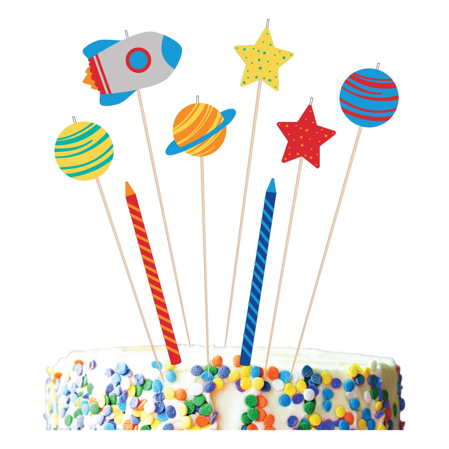 Space Blast Off Birthday Candle Set - Anilas UK