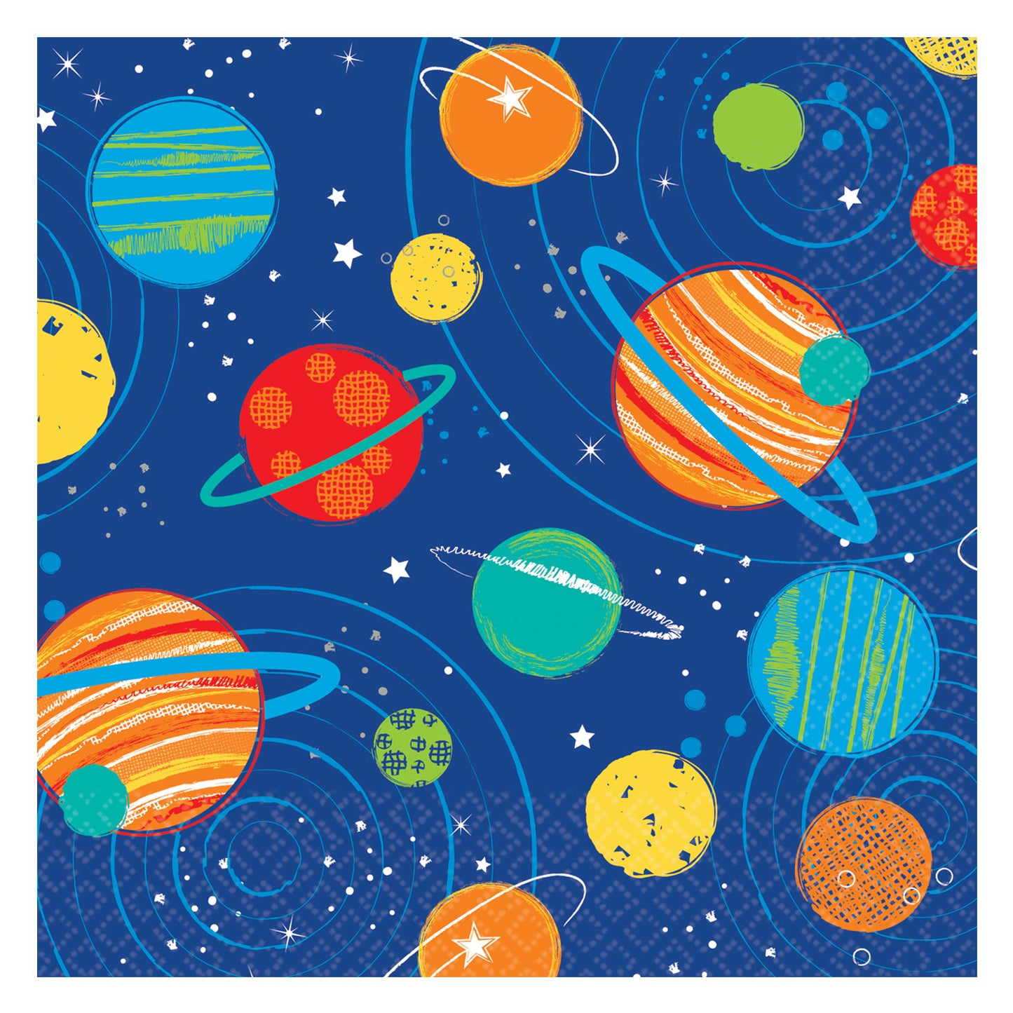 Blast Off Birthday Beverage Napkins (Pack of 16) - Anilas UK