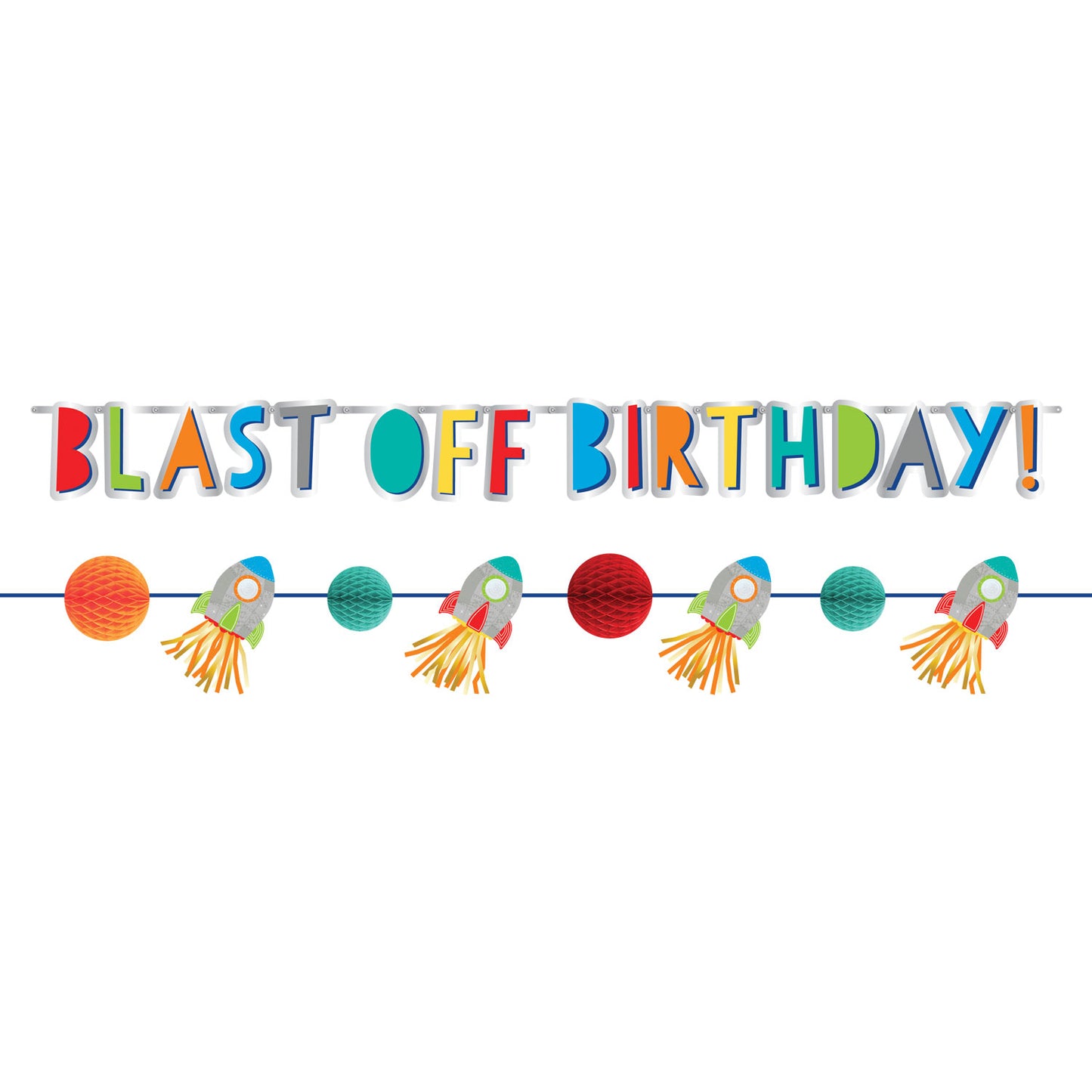 Space Blast Off Birthday Banner Kit - Anilas UK