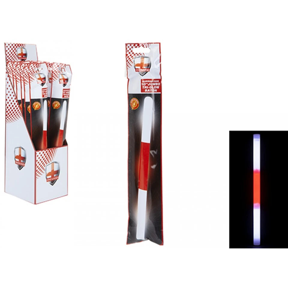 Jumbo Football Supporters Tri Glow Stick Baton / Stick, 10"