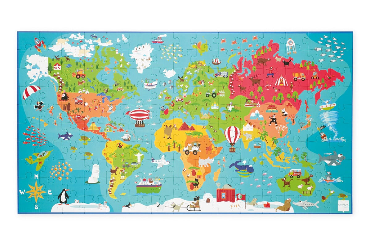 Scratch Puzzle XXL 150pcs – WORLD MAP - Anilas UK