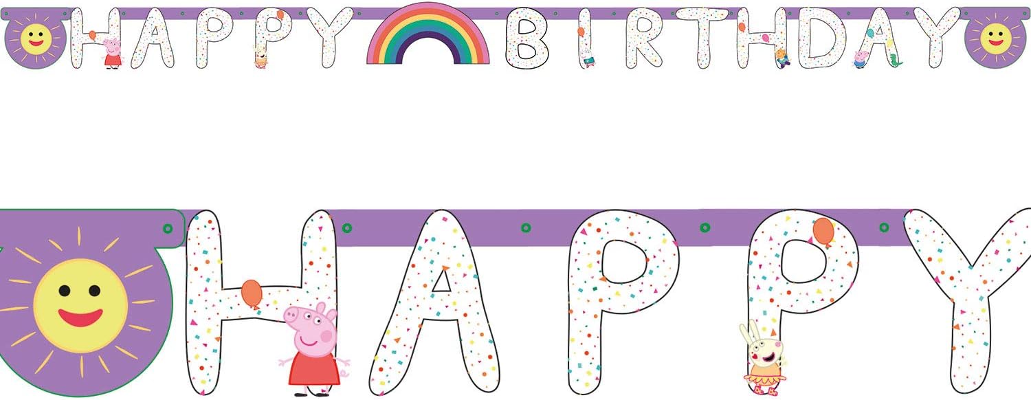 Peppa Pig "Happy Birthday" Party Banner - Anilas UK